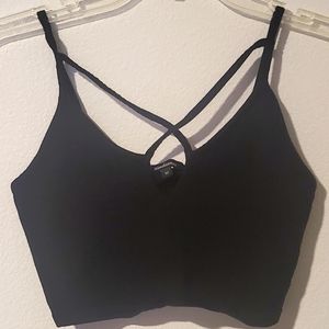 Black Criss Cross Crop Top